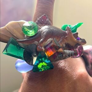 Wendy Gell Colorful Dinosaur Statement Ring